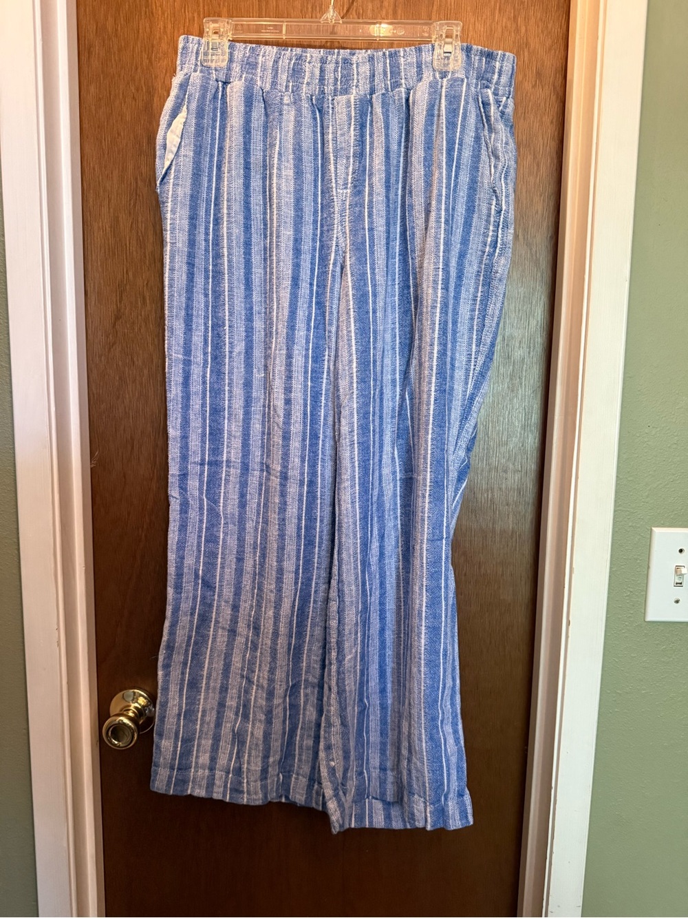 Briggs New York Blue and White Striped Casual Pants